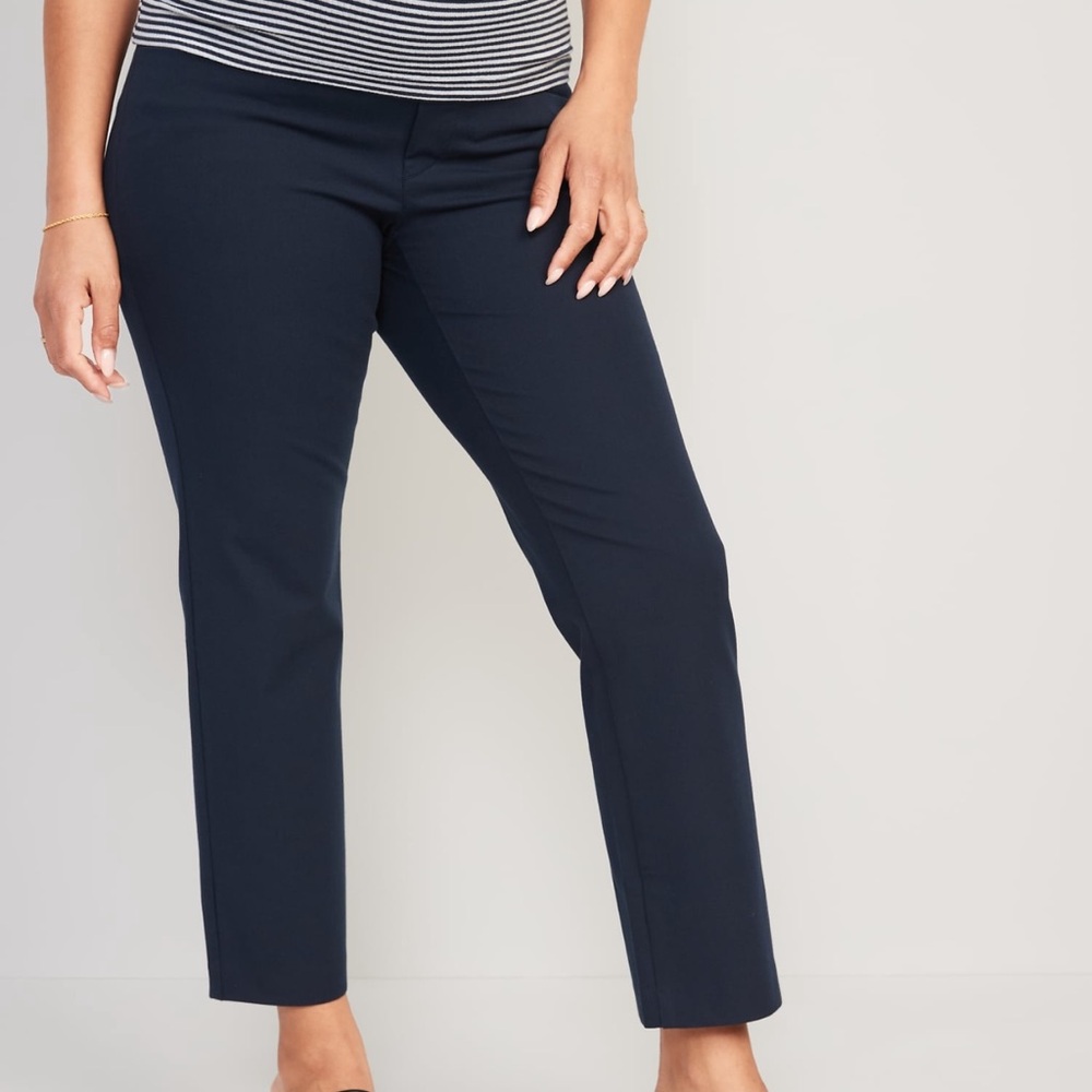 Maternity Full Panel Old Navy Women's Dark Blue Straight Leg Pants